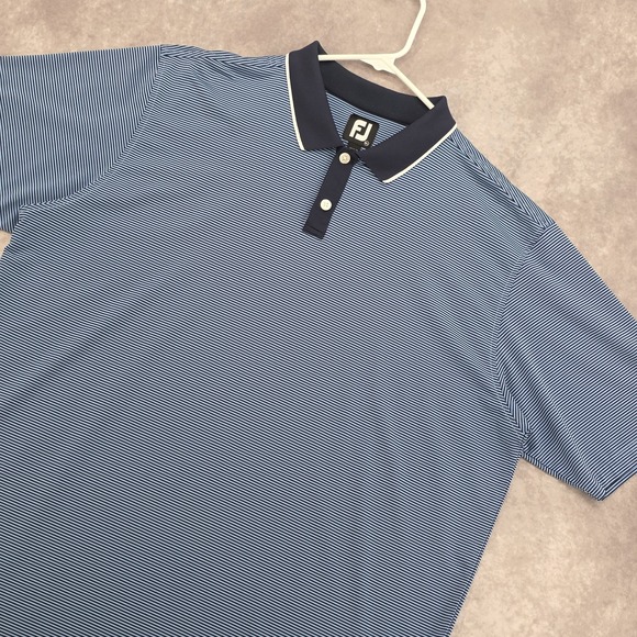 FootJoy Other - Footjoy Fj Mens XL Golf Polo Shirt Stretch Performance Navy Striped Short Sleeve